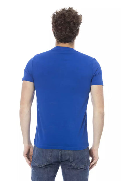 Baldinini Trend Blaues Herren-T-Shirt aus Baumwolle
