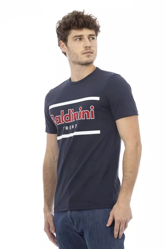 Baldinini Trend Blaues Herren-T-Shirt aus Baumwolle
