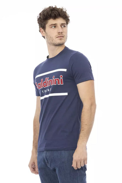 Baldinini Trend Blaues Herren-T-Shirt aus Baumwolle