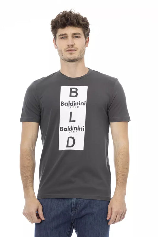 Baldinini Trend Graues Herren-T-Shirt aus Baumwolle