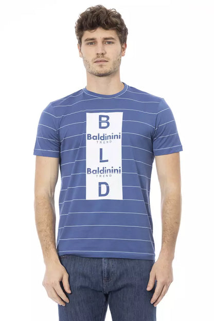 Baldinini Trend Blaues Herren-T-Shirt aus Baumwolle