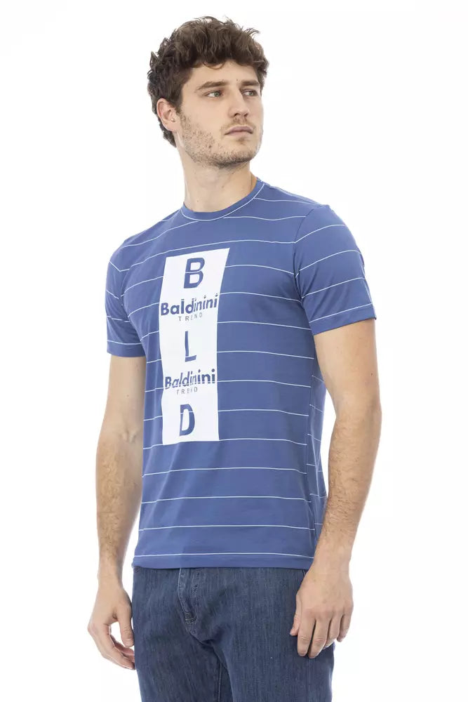 Baldinini Trend Blaues Herren-T-Shirt aus Baumwolle