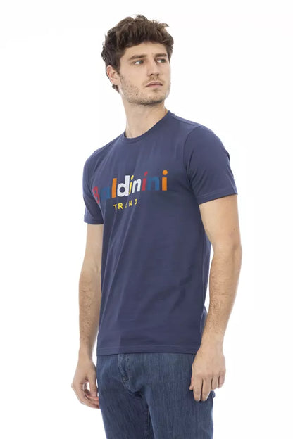 Baldinini Trend Blaues Herren-T-Shirt aus Baumwolle