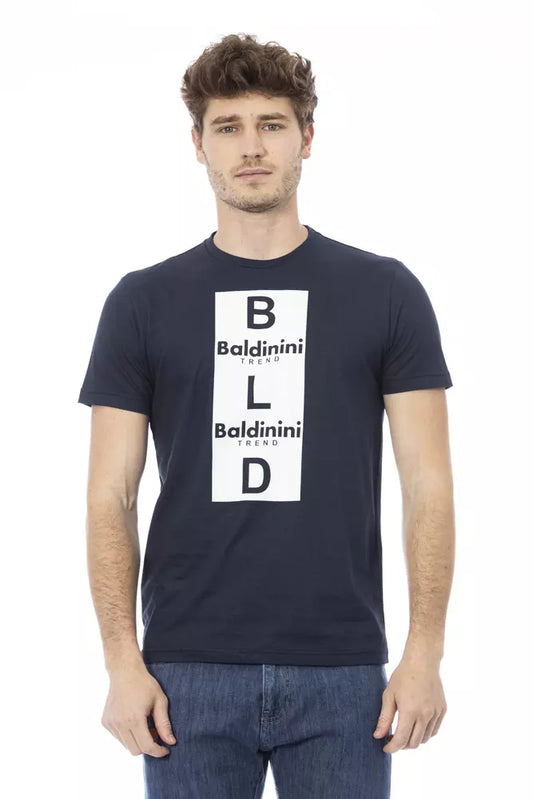 Baldinini Trend Blaues Herren-T-Shirt aus Baumwolle