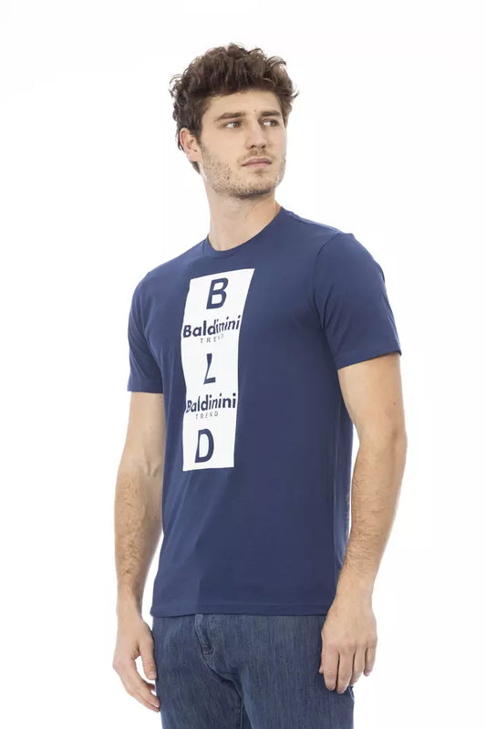 Baldinini Trend Blaues Herren-T-Shirt aus Baumwolle