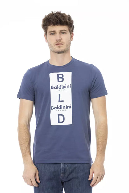 Baldinini Trend Blaues Herren-T-Shirt aus Baumwolle