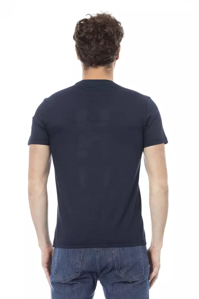 Baldinini Trend Blaues Herren-T-Shirt aus Baumwolle