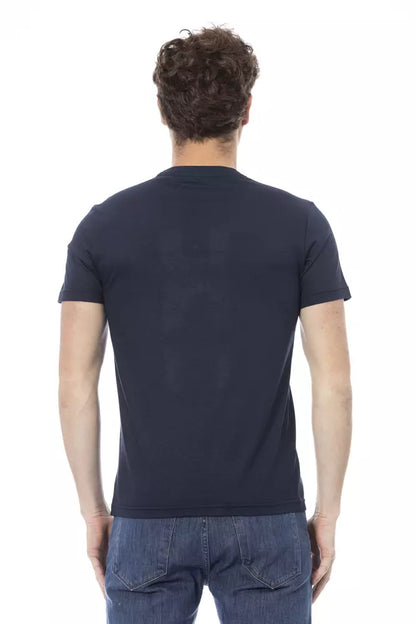 Baldinini Trend Blaues Herren-T-Shirt aus Baumwolle