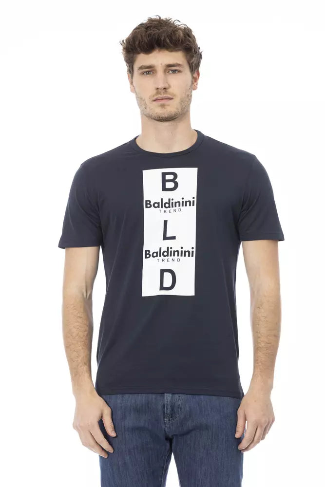 Baldinini Trend Blaues Herren-T-Shirt aus Baumwolle