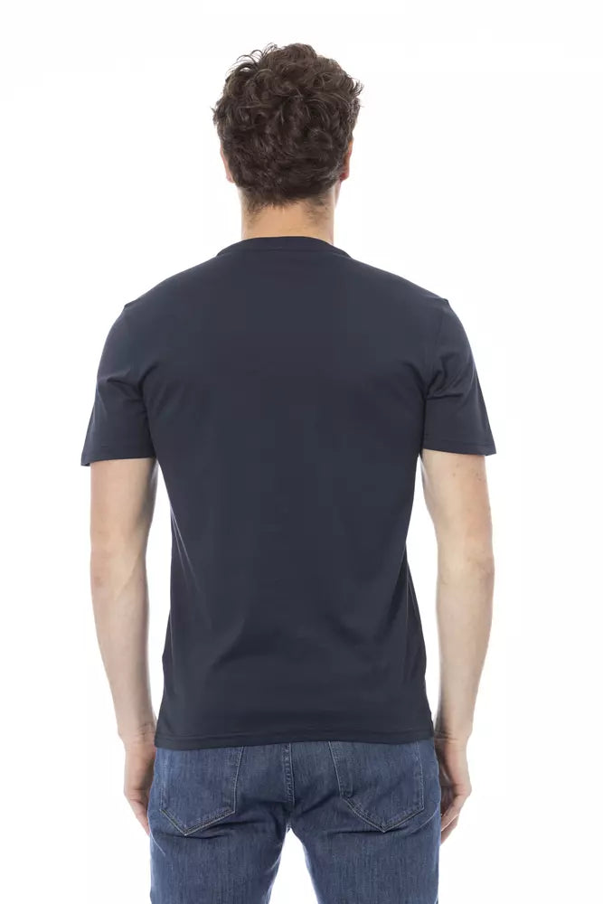 Baldinini Trend Blaues Herren-T-Shirt aus Baumwolle