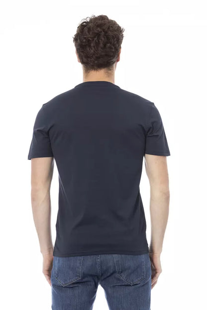 Baldinini Trend Blaues Herren-T-Shirt aus Baumwolle