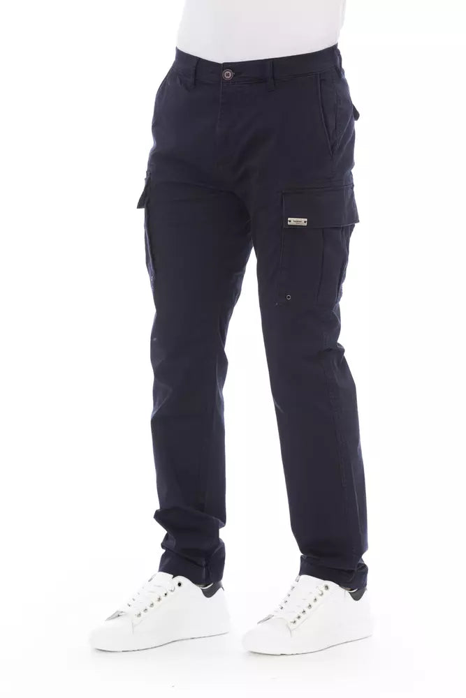 Baldinini Trend Blaue Herren-Cargohose aus Baumwolle