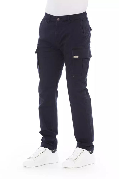 Baldinini Trend Blaue Herren-Cargohose aus Baumwolle