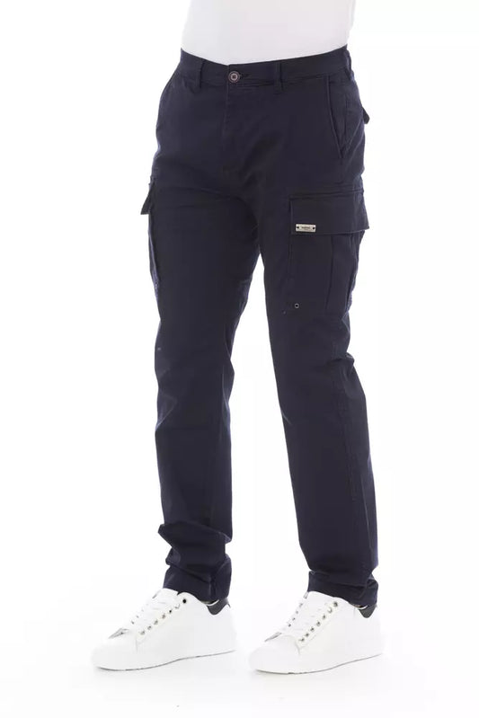 Baldinini Trend Blaue Herren-Cargohose aus Baumwolle