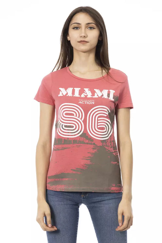 Trussardi Action Mehrfarbiges Damen-T-Shirt aus Baumwolle