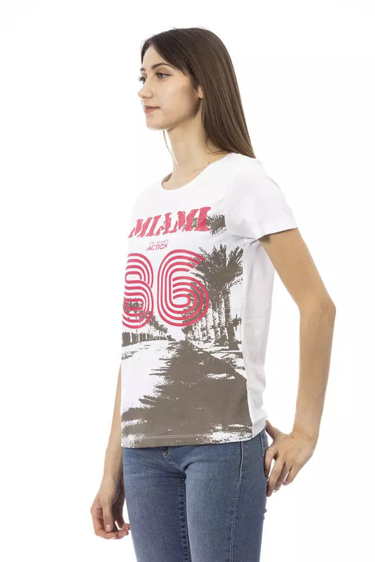 Trussardi Action Weißes Baumwoll-T-Shirt für Damen