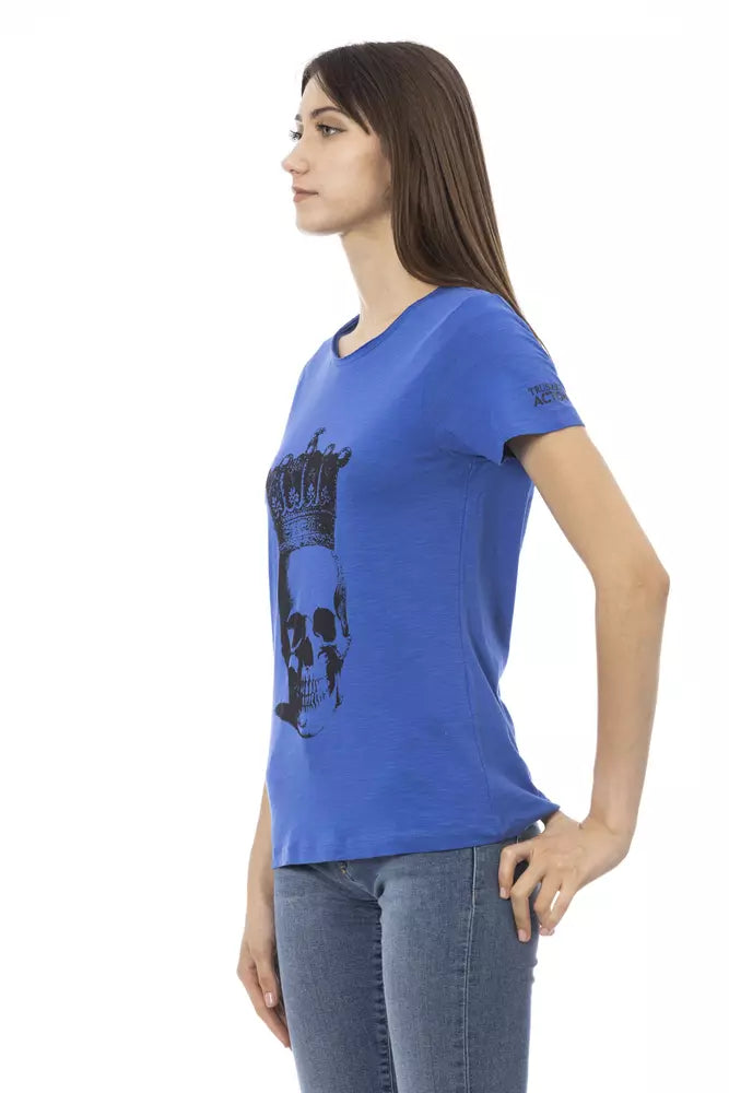 Trussardi Action Blaues Baumwoll-T-Shirt für Damen