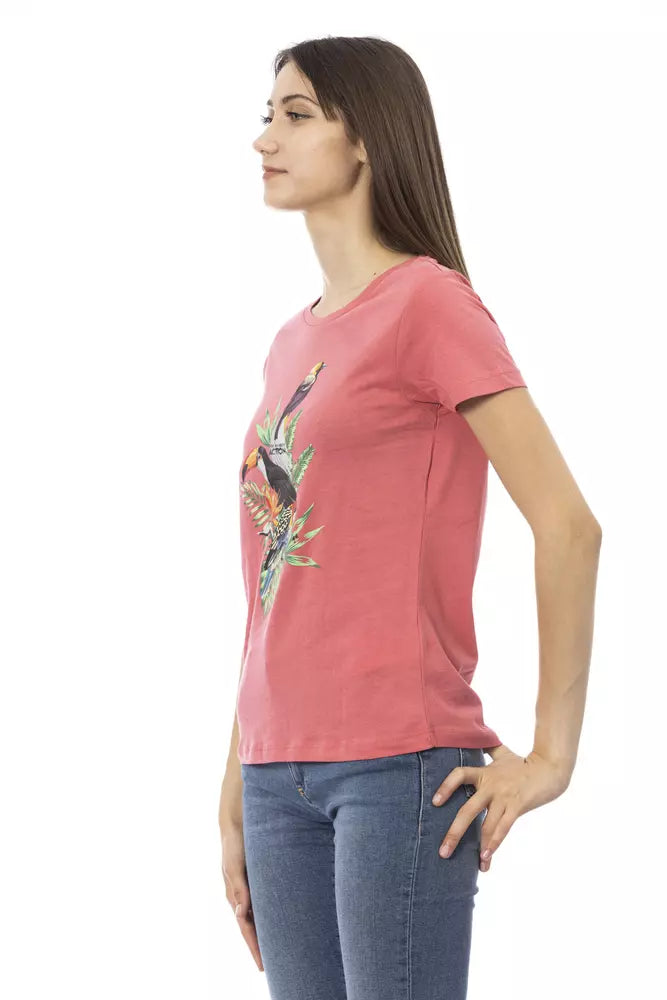 Trussardi Action Mehrfarbiges Damen-T-Shirt aus Baumwolle