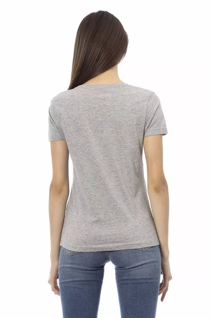 Trussardi Action Graues Baumwoll-T-Shirt für Damen