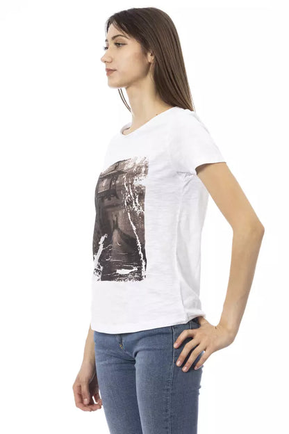 Trussardi Action Weißes Baumwoll-T-Shirt für Damen