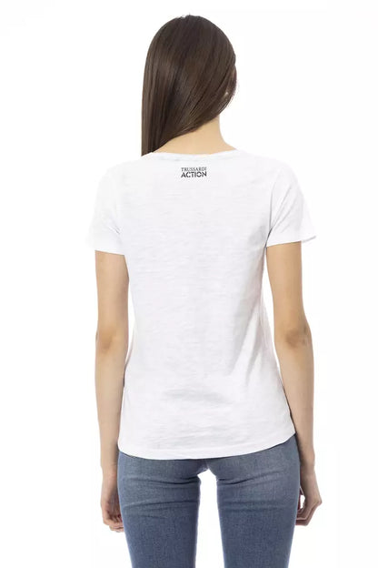 Trussardi Action Weißes Baumwoll-T-Shirt für Damen