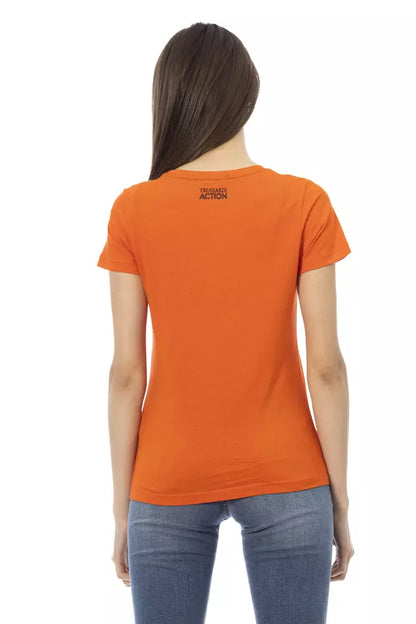 Trussardi Action Orangefarbenes Baumwoll-T-Shirt für Damen