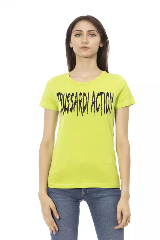 Trussardi Action Grünes Baumwoll-T-Shirt für Damen