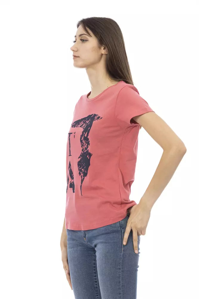 Trussardi Action Mehrfarbiges Damen-T-Shirt aus Baumwolle