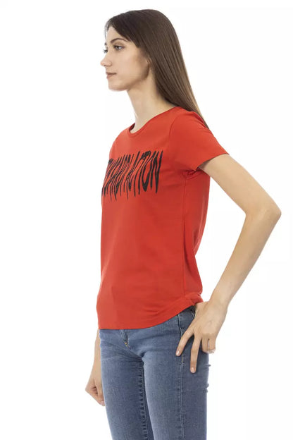 Trussardi Action Rotes Baumwoll-T-Shirt für Damen