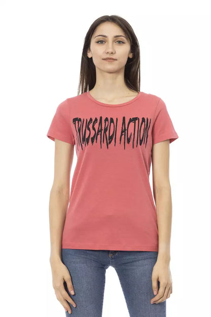 Trussardi Action Mehrfarbiges Damen-T-Shirt aus Baumwolle