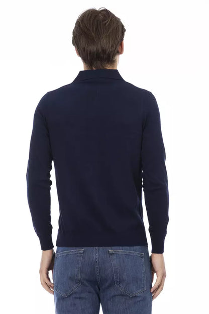 Baldinini Trend Blaues Herrenhemd aus Baumwolle