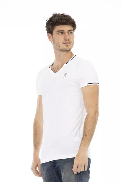 Trussardi Action Weißes Baumwoll-T-Shirt für Herren