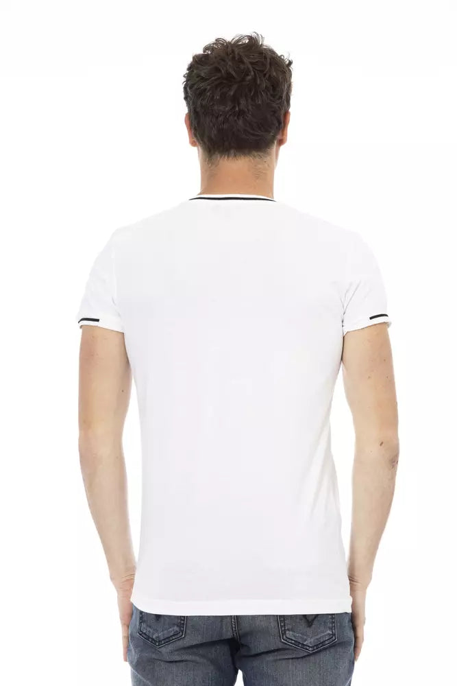 Trussardi Action Weißes Baumwoll-T-Shirt für Herren