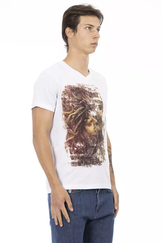 Trussardi Action Herren-T-Shirt aus weißer Baumwolle
