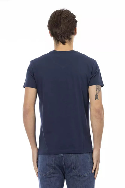 Trussardi Action Blaues Herren-T-Shirt aus Baumwolle