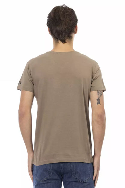 Trussardi Action Braunes Herren-T-Shirt aus Baumwolle