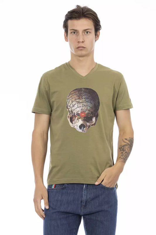 Trussardi Action Grünes Baumwoll-Herren-T-Shirt