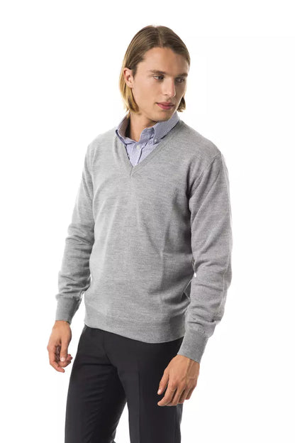 Herrenpullover aus grauer Wolle von Uominitaliani