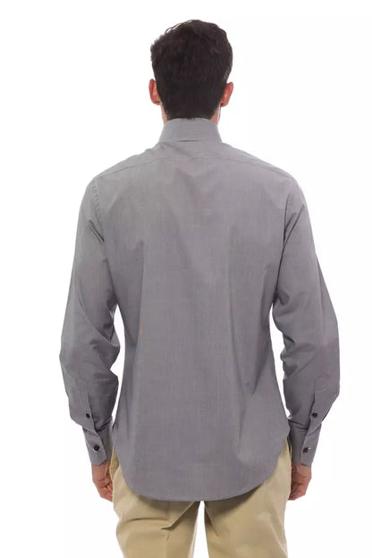 Billionaire Italian Couture Herrenhemd aus schwarzer Baumwolle