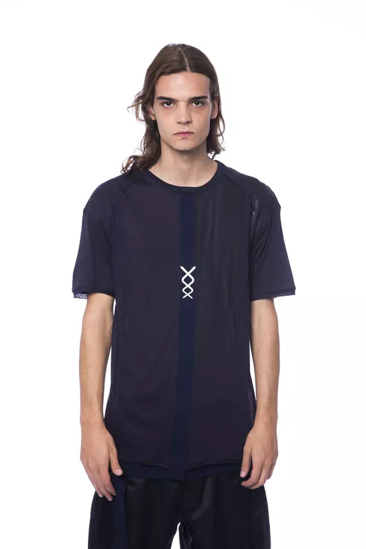 Nicolo Tonetto Herren-T-Shirt aus blauer Baumwolle