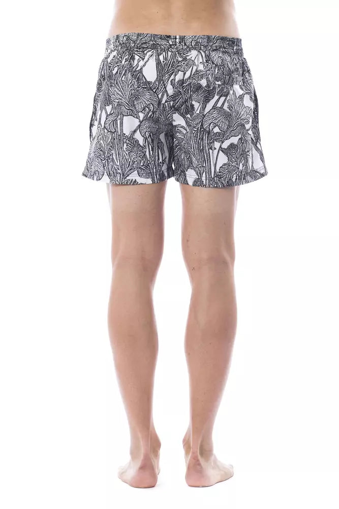 Roberto Cavalli Sport Herren-Badehose aus schwarzem Polyester