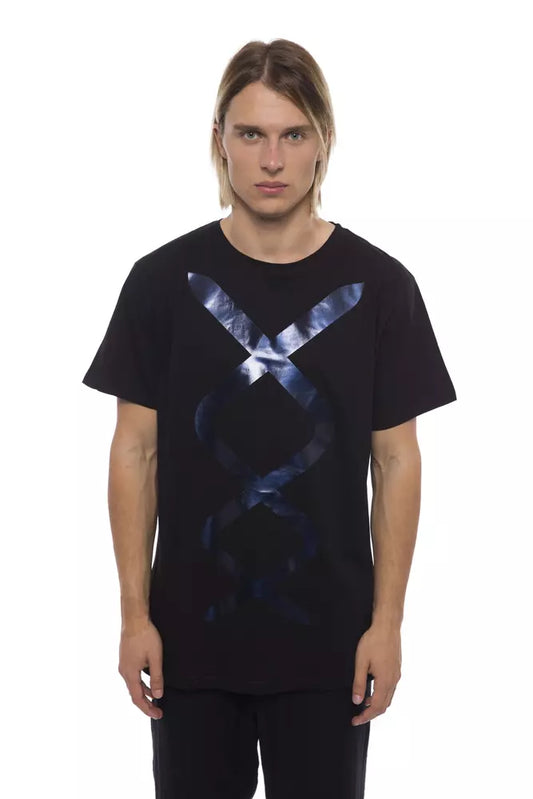 Nicolo Tonetto Schwarzes Herren-T-Shirt aus Baumwolle