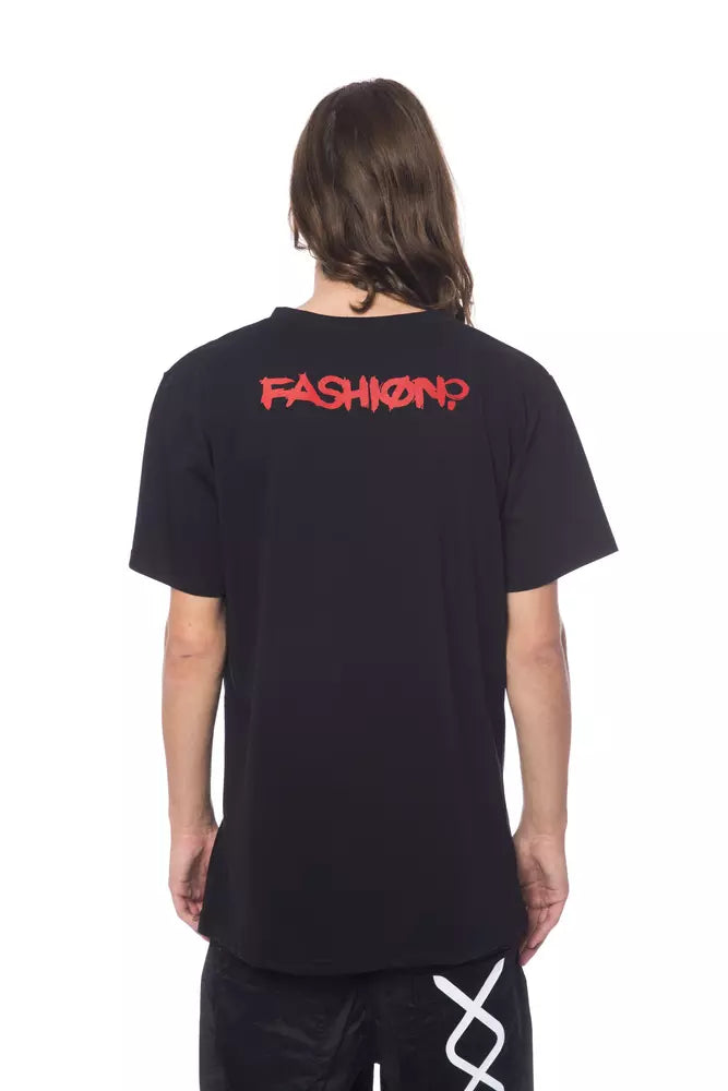Nicolo Tonetto Schwarzes Herren-T-Shirt aus Baumwolle