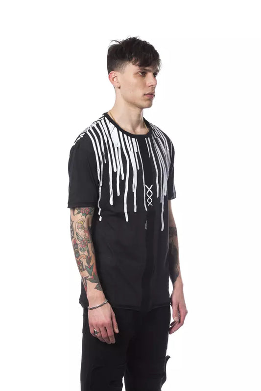 Nicolo Tonetto Schwarzes Herren-T-Shirt aus Baumwolle