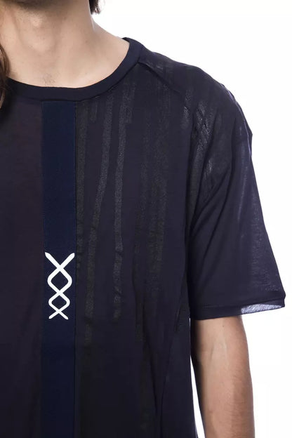 Nicolo Tonetto Herren-T-Shirt aus blauer Baumwolle