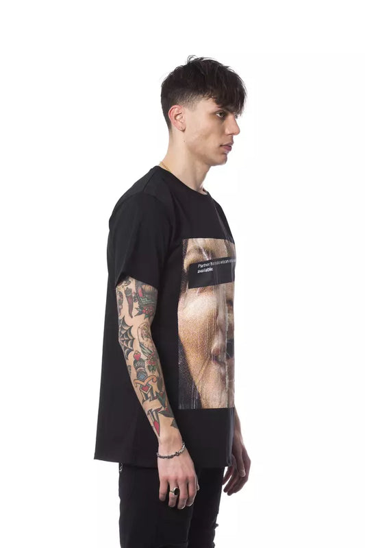 Nicolo Tonetto Schwarzes Herren-T-Shirt aus Baumwolle