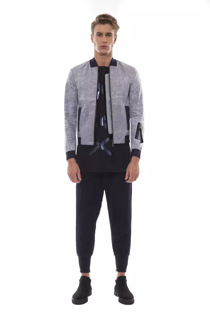 Nicolo Tonetto Graue Herren-Bomberjacke aus Polyester