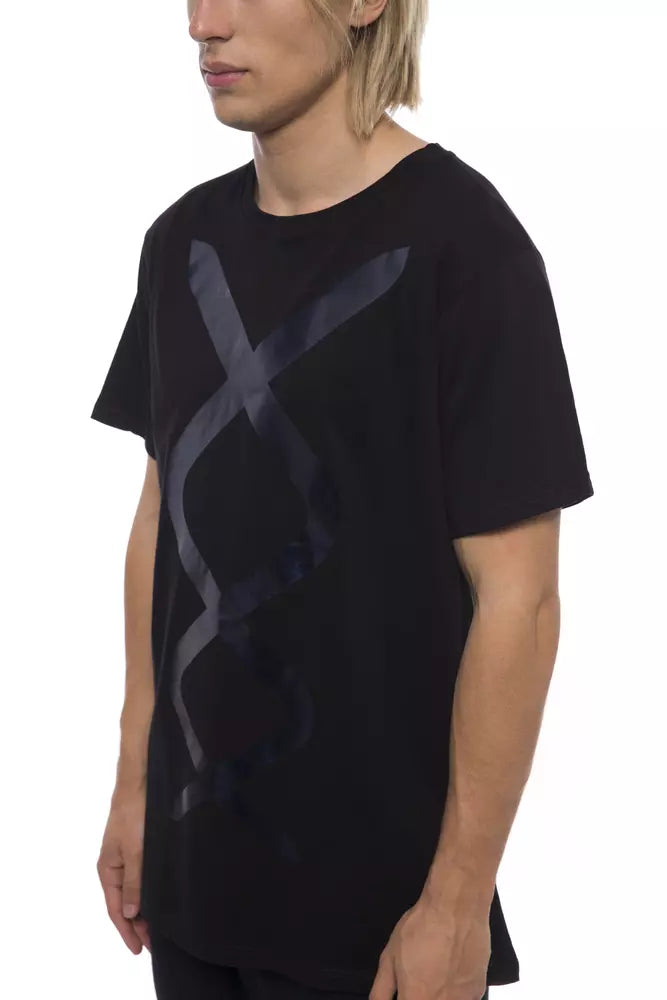 Nicolo Tonetto Schwarzes Herren-T-Shirt aus Baumwolle
