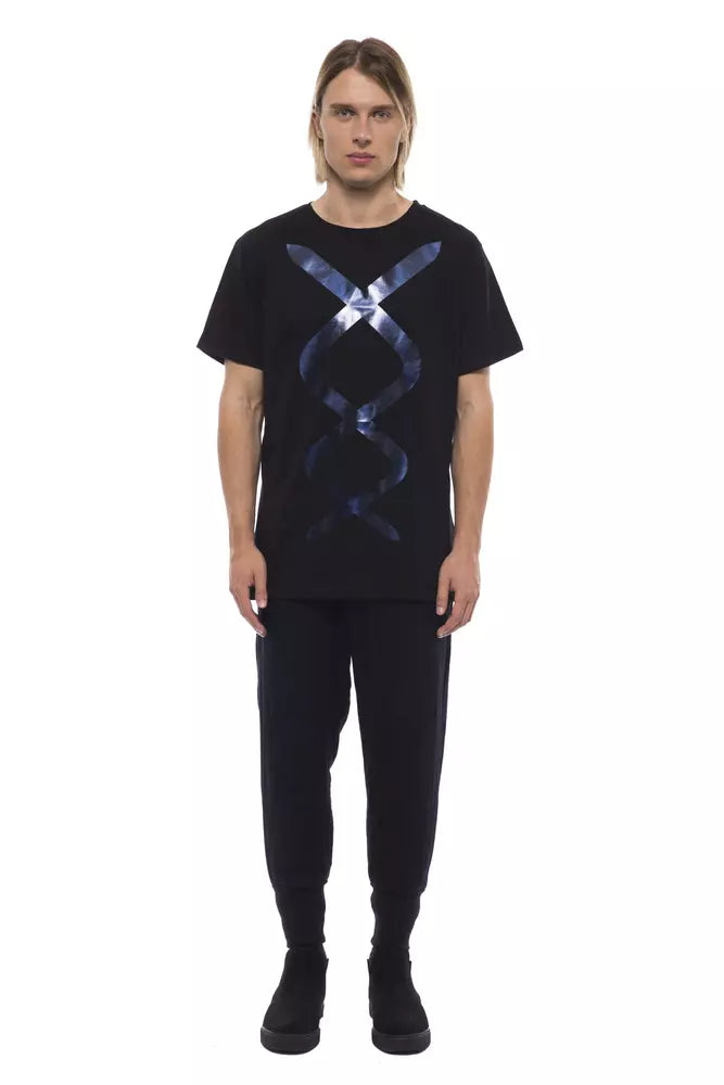 Nicolo Tonetto Schwarzes Herren-T-Shirt aus Baumwolle
