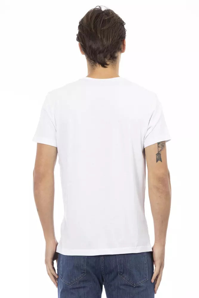 Trussardi Action Herren-T-Shirt aus weißer Baumwolle